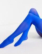 Thumbnail for your product : ASOS DESIGN 40 denier tights in blue