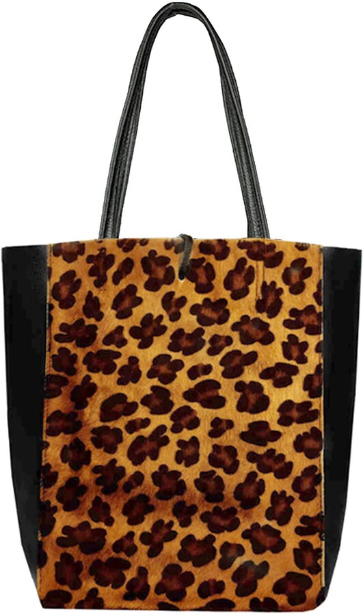 leopard print shopper bag