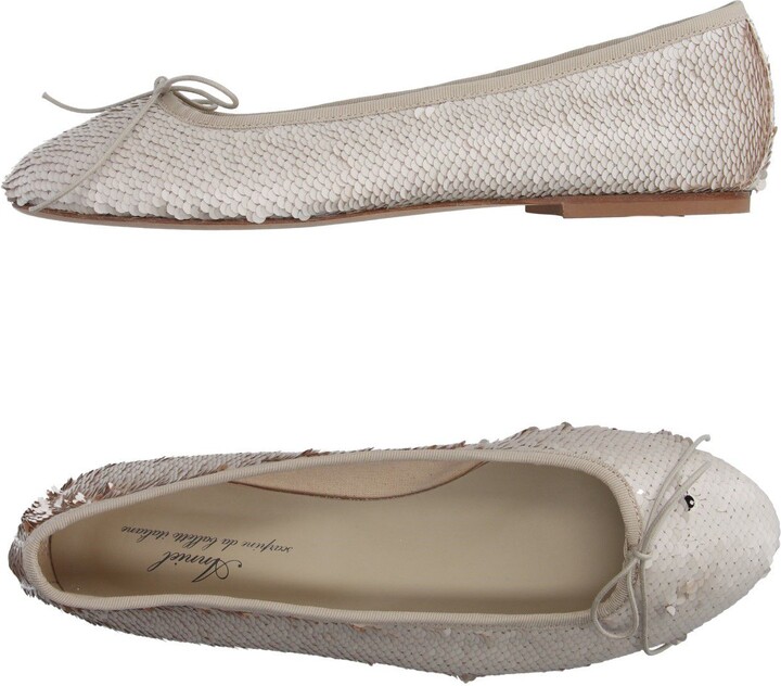 Anniel Semi-Pointed Toes Loafers Silver - ShopStyle Flats