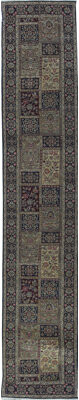 Bokara Rug Co. Inc. Hand-Knotted High-Quality Multi-Colored and Navy Runner
