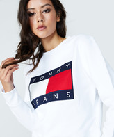 Thumbnail for your product : Tommy Jeans TJW Tommy Logo Crew Jumper White