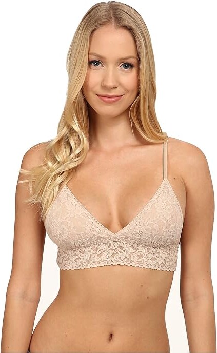 Hanky Panky Signature Lace Padded Triangle Bralette Women's Bra Chai : MD, Lace/Nylon/Spandex