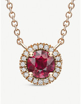 Thumbnail for your product : Vashi Halo 18k rose-gold, 0.70ct ruby and diamond pendant necklace