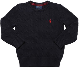 Ralph Lauren Cotton Cable Tricot Knit Sweater