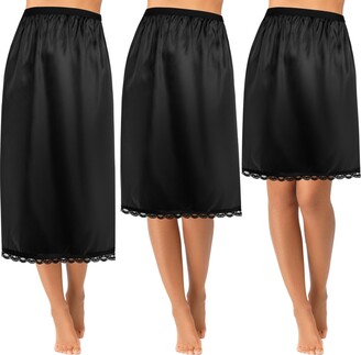 Coucoland Half Slips for Under Dresses - 20 Black Womens Underskirt Half  Slip Women Under Dress Shirt Skirt Extender at  Women's Clothing store