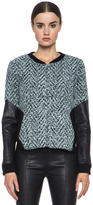 Thumbnail for your product : Thakoon Lambskin Sleeve Acrylic-Blend Jacket in Black Multi