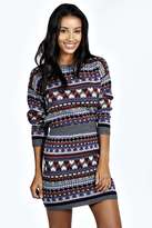 Thumbnail for your product : boohoo Mindy Festive Patterned Knitted Skirt