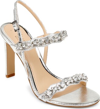 silver high heels size 5