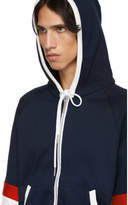 Thumbnail for your product : Thom Browne Navy Articulated Zip-Up Hoodie