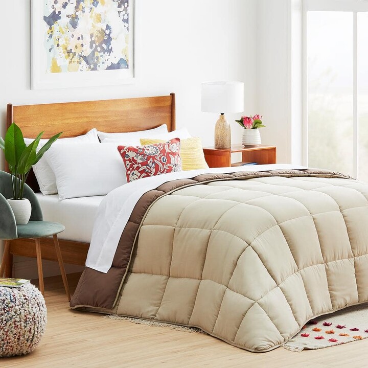 Linenspa Sand/Mocha Solid King Comforter
