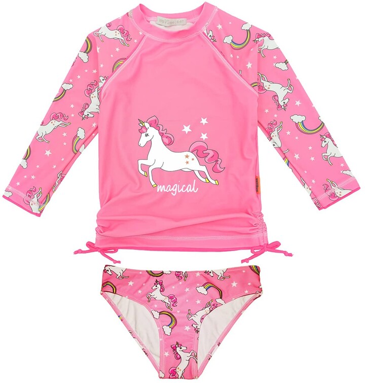 weVSwe UV Swimwear Girls 2 Piece Rash Guard Set Toddler Long Sleeve