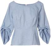 Thumbnail for your product : Tibi Chambray Twill Corset Peplum Top