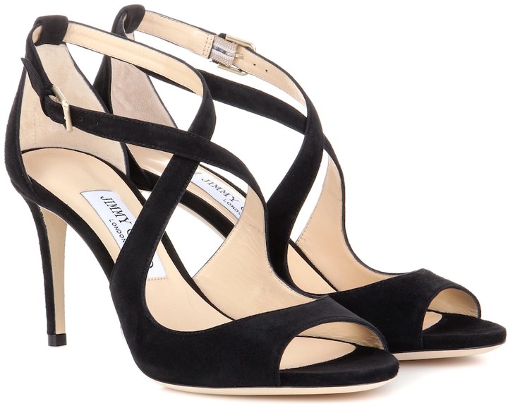 Jimmy Choo Emily 85 suede sandals - ShopStyle
