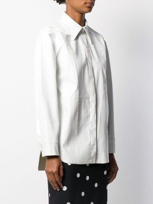 MSGM Crocodile Embossed Faux Leather Shirt