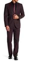 Thumbnail for your product : English Laundry Trim Fit Burgundy Plaid Two Button Notch Lapel Wool Suit