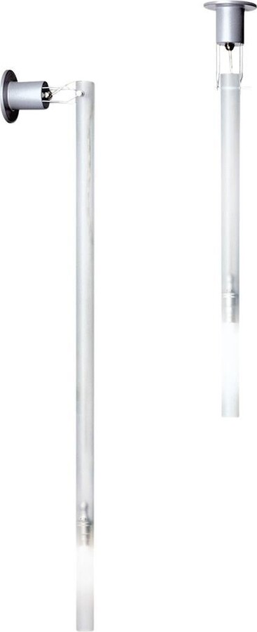 Roberto Menghi Nemo Canna Nuda Ceiling Light In Glass Satin Nickel 75cm G9 Led/halo