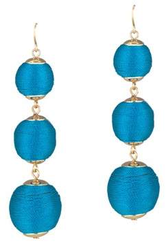 Gottex Plated Thread Ball Blue Drop Earrings.