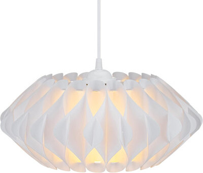 Puzzle Lampshade - 10" Diameter DIY Ceiling Light Lamp Shade with 22 Pieces - Flat Chandelier Design for Pendant Lights - Size M, White