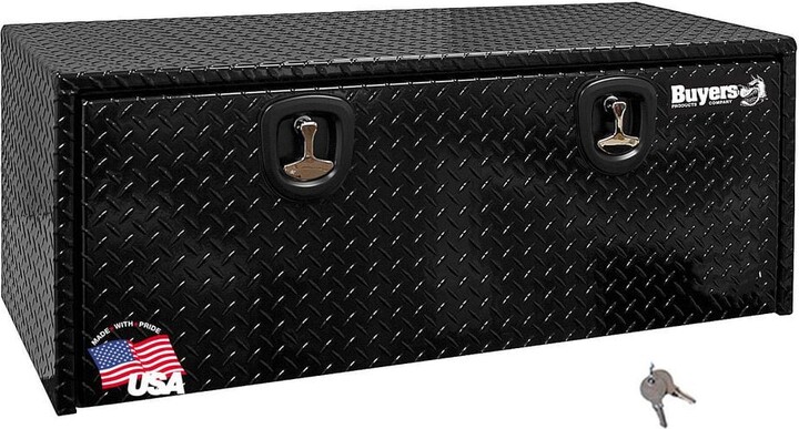 Buyers Products 24 in. x 24 in. x 48 in. Gloss Black Diamond Tread Aluminum Underbody Truck Tool Box