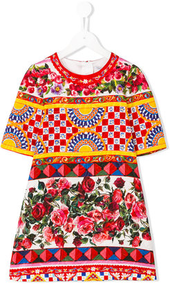 Dolce & Gabbana Kids - printed T-shirt dress - kids - Silk/Cotton/Viscose - 10 yrs