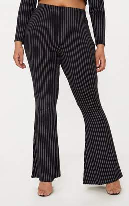 PrettyLittleThing Plus Stone Striped Flared Trousers