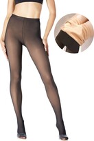 Thumbnail for your product : Stems Skin Illusion Fleece Lined Lightweight Tights - Black/Beige