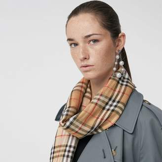 Burberry Two-tone Vintage Check Cotton Square Scarf