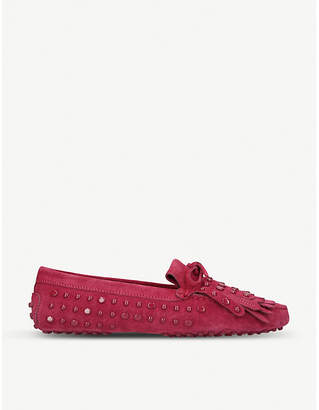 Tod's Tods Stud and tassel-embellished suede loafers