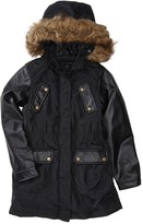Thumbnail for your product : Steve Madden Faux Leather Sleeve Parka (Big Girls)