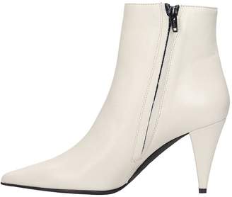 BEIGE Marc Ellis High Heels Ankle Boots In Leather
