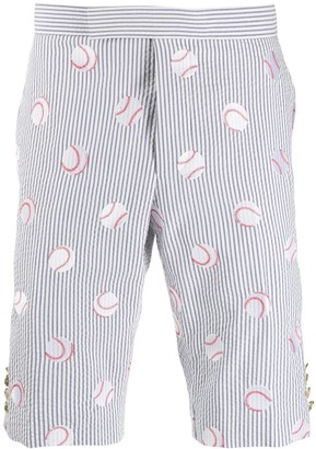 Thom Browne Tennis embroidery slim shorts