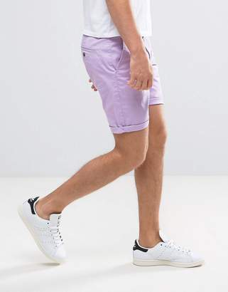 ASOS Slim Chino Shorts In Light Purple