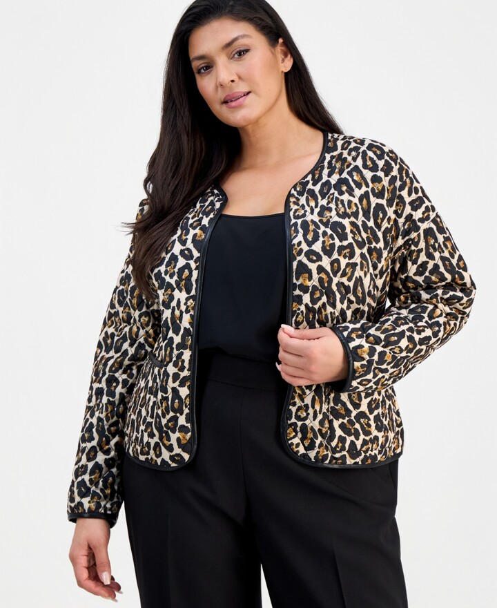 Tahari ASL Plus Size Quilted Reversible Jacket