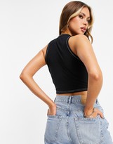 Thumbnail for your product : Missy Empire Missyempire exclusive contrast stitch corset top in black
