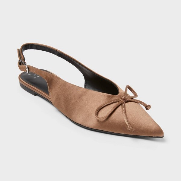A New Day Women’sCamilleSatinSlingbackBowFlats-ANewDay™Taupe9