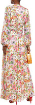 Thumbnail for your product : By Ti Mo Pussy-bow Floral-print Fil Coupe Maxi Dress