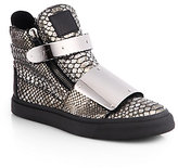 Thumbnail for your product : Giuseppe Zanotti Snakeskin-Embossed High-Top Sneakers