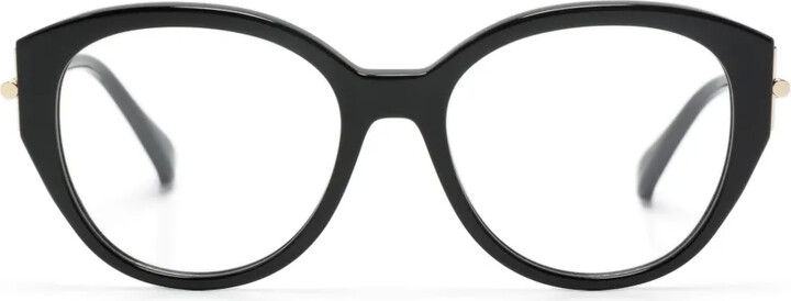 Max Mara Eyewear Logo-Engraved Round-Frame Glasses