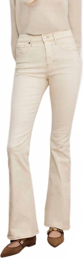 Veronica Beard Beverly Skinny Flare Jean In Ecru