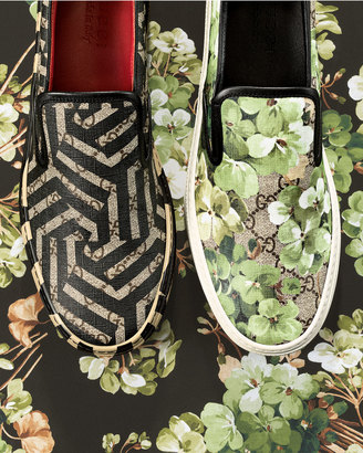 Gucci Dublin GG Caleido Canvas Slip-On Sneaker, Brown
