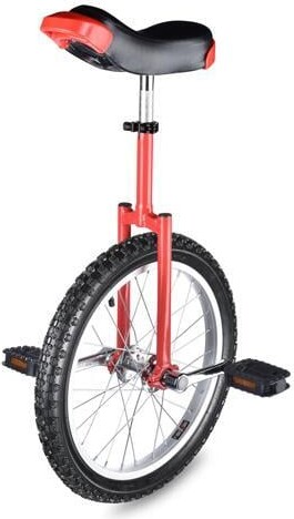 Yescom USA, Inc. Yescom 18 In Wheel Outdoor Unicycle Skid-proof Tire Fitness Bicycle Balance Training for Adults Teenagers Kids, Red