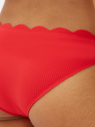 Marysia Swim Santa Barbara Scalloped-edge Bikini Briefs - Red