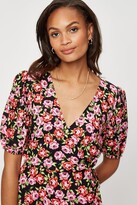 Thumbnail for your product : Dorothy Perkins Womens Pink Scatter Rose Floral Wrap Mini Dress