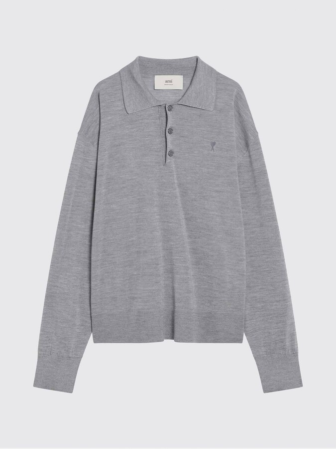 AMI Paris Polo Shirt Men color Grey