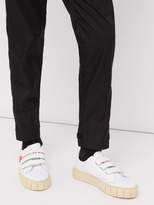 Thumbnail for your product : Primury - Scratch Fragile Print Leather And Canvas Trainers - Mens - White Multi