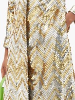 Thumbnail for your product : Ashish Single-breasted Zigzag-sequin Georgette Coat - Gold