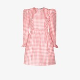 Thumbnail for your product : Batsheva Pink Gingham Silk Mini Dress