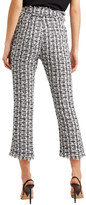 Thumbnail for your product : Balmain Cropped Button-embellished Tweed Bootcut Pants