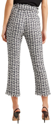 Balmain Cropped Button-embellished Tweed Bootcut Pants