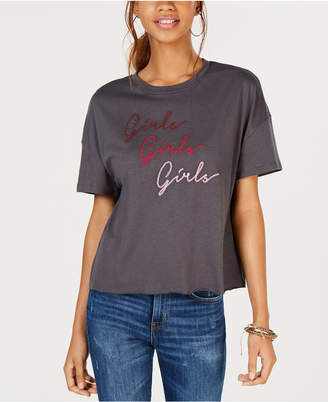 Carbon Copy Embroidered Girls Girls Girls T-Shirt
